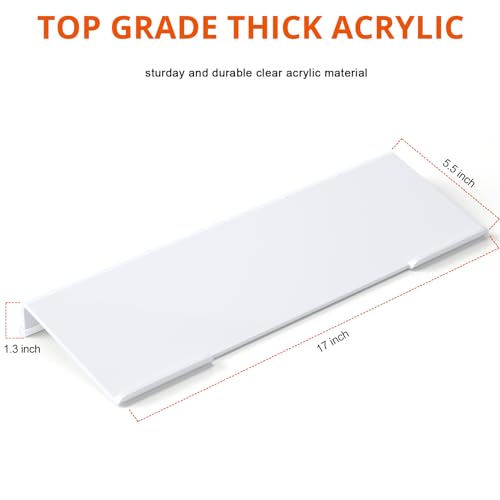 Richboom Acrylic Tilted Computer Keyboard Holder for Easy Ergonomic Typing, Keyboard Stand for Office Desk, Home, School, White - Thumbnail 3