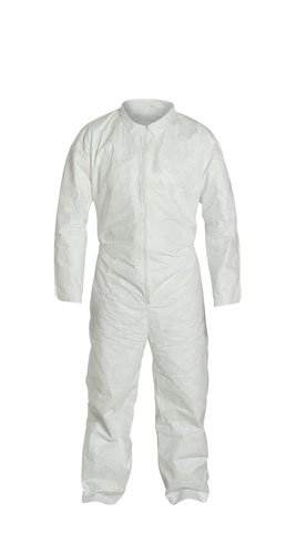 Liberty Glove & Safety 17125/4XL PureGard 45G Polyethylene Film Over SpunBonded Polypropylene Zipper Front Coverall with Elastic Wrists and Ankles, 4X-Large, Clear (Case of 25)