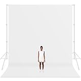 LimoStudio 10' x 20' (W x H) Pure White Backdrop Background Screen, Higher Density A+ Premium Grade 200 GSM Synthetic Material Fabric, Solid Seamless Muslin for Professional Photo Studio, AGG3251