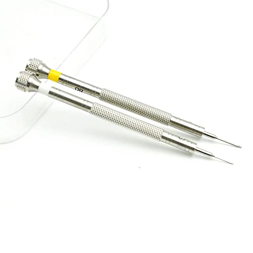 Zestaw śrubokrętów do naprawy zegarka, 2 sztuki śrubokrętów płaskich 0,6 mm - 2,0 mm, zestaw narzędzi do naprawy zegarków