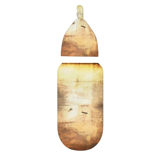 Retro Irish Flag Print Newborn Swaddle Blanket with Beanie Set, Soft Baby Sleep Sack Receiving Wraps, for Boy Girl