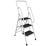 Home Vida 3 Step Ladder With Safety Handrail Foldable Safety Non Slip Matt Safe Heavy Duty