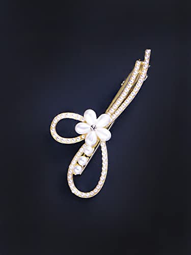Mini Pearl Alligator Clip Retro Bow Bangs Clips