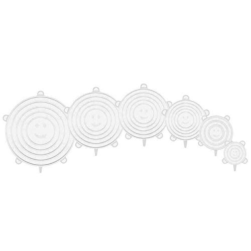 HoitoDeals Reusable Silicone Stretchy Food Lids Stretch Lids for Food Bowls Containers (6 Pcs)
