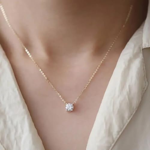 Image of Women's Silver Plated Zirconia Pendant Necklace With Cable Chain, Pendant Necklace, Zircon Pendant, Cubic Zirconia Necklace, Stylish Chain Necklace, Special Gifts, O Chain Necklace(Silver)