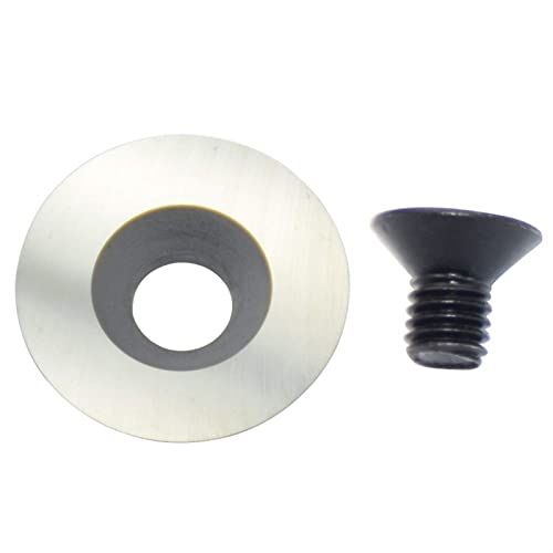 ADUCI 1pcs 18mm Ronds Inserts de carbure de Coupe des Couteaux de Remplacement des Couteaux DIY Outil de finisseur tournant en Bois de Tour supérieure Cover