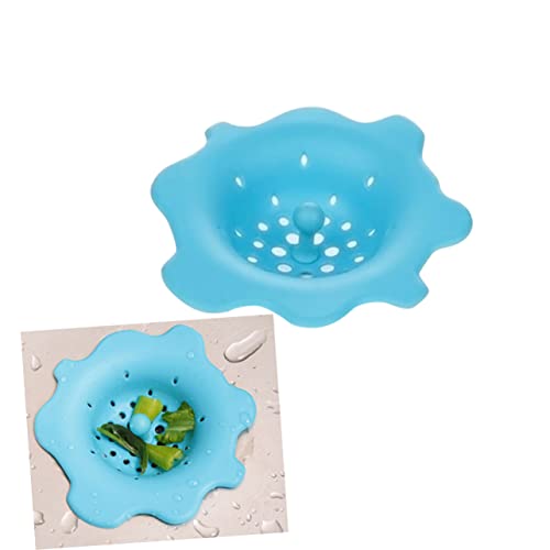 Colador para fregadero de silicona en forma de flor azul miniatura 6