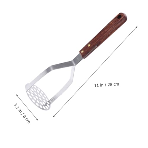 Kartoffelstampfer, Karottenpresser Kartoffelstampfer Edelstahl Holzreis (Color : As Shown, Size : Mx3pcs)