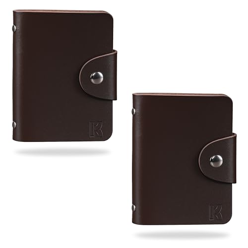 Image of Kraptick Card Holder Wallet for Men & Women- Credit Card Holder Organizer Multi Slot Card Case Wallet Compact Visiting Card Holder Slim Pocket Card Organizer for Daily Use & Travel (Pack of 2) (Brown)