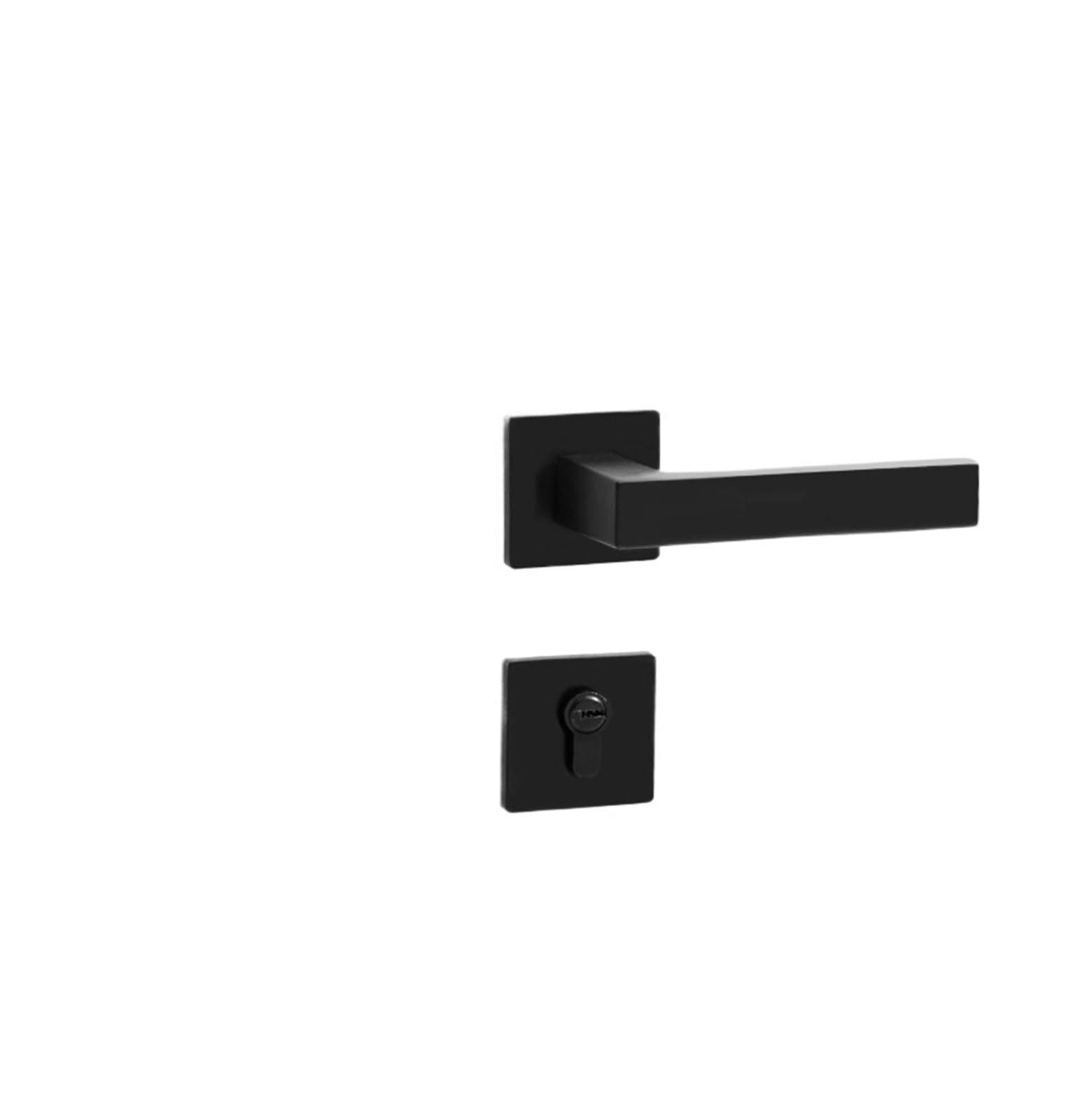 Serrure de porte intérieure noire pour chambre avec poignée magnétique silencieuse 35-50mm