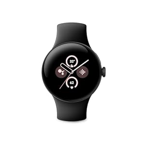 Google Pixel Watch 2 with the best of Fitbit Heart rate tracking, stress management, safety features – Android smartwatch – Matte Black Aluminium Case – Obsidian Active Band – Wi-Fi