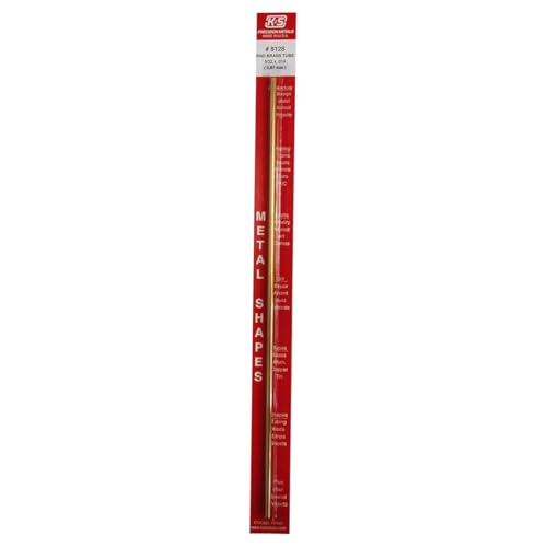 K&S Precision Metals Round Brass Tube 8128 – 5/32" OD x 0.014" Wall x 12" Long – DIY Crafts, Plumbing, HVAC, Modeling, Made in USA, 1 Tube