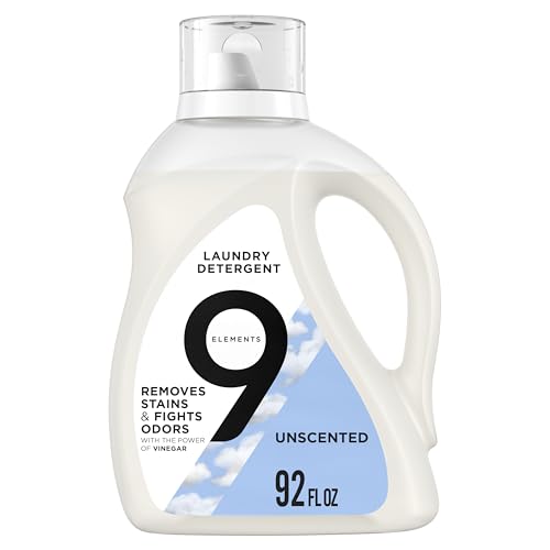 9 Elements Liquid Laundry Detergent Unscented Vinegar Powered 92 fl oz 1 count