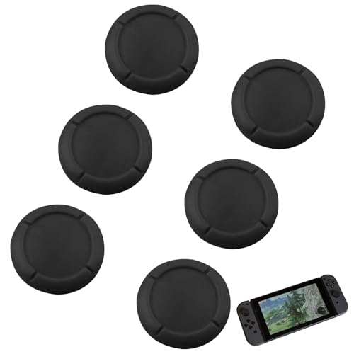 6PCS Switch Joystick Caps Black Silicone for Switch Thumb Grips Thumb Caps Grips Comfortable Joystick Covers Suitable for Thumb Grips Nintendo Switch for Gaming Thumb Grips Replacement(1.5X1.5 CM)