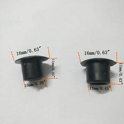 Image of 50pcs 10mm 11mm Hole PVC Rubber Plug Stopper - LWW9137 (Black, Size: 11mm Hole)