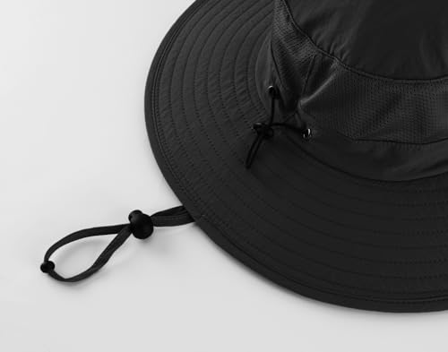 Image of Home Prefer Outdoor UPF50+ Mesh Sun Hat Wide Brim Fishing Hat with Neck Flap
