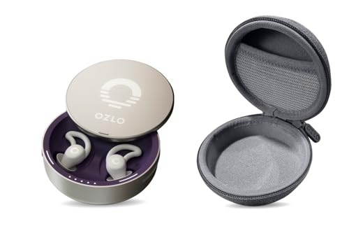 Ozlo Sleepbuds and Travel Case Bundle | Advanced Noise-Masking Sleep Earbuds - Comfortable Side Sleeper Headphones - Science-Backed Sleep Sounds - Secure Hard Case