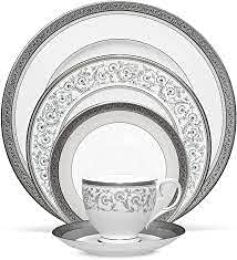 NoritakeSummit Platinum 5-Piece Place Dinnerware Setting in White