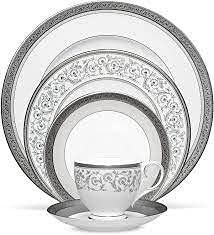 NoritakeSummit Platinum 5-Piece Place Dinnerware Setting in White