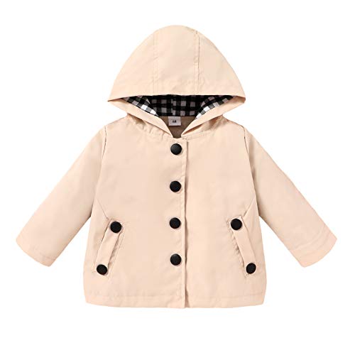 SWNONE Baby Coats Spring Fall Kid Baby Girl Cloak Button Jacket Clothes Baby Outwear Clothes (Hoodie Coat, 18-24 m)