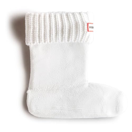 Hunter Kids Recycled Half Cardigan Boot Sock Blanco Tela 32-34 EU