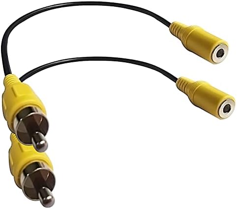 Faoyliye (2-Pack RCA to 3.5mm Adapter,Gold Plated 3.5mm Female Mono Jack to RCA Male Adapter Cable for Speaker, Media Player, and so on- 25cm/10 Inch