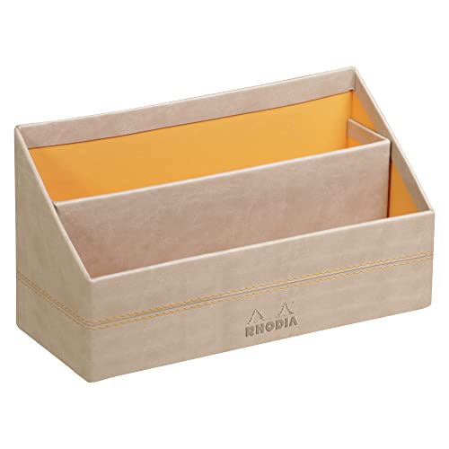 Rhodia - Portacartas Simil Piel Beige En Oferta Clairefontaine Rhodiarama Porte-Courrier Italiano (Piel Sintética 25 X 10 X 14 Cm), Color Beige