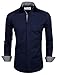 Tom's Ware Mens Classic Slim Fit Contrast Inner Long Sleeve Dress Shirts TWNMS314-1-317-NAVY-US S