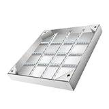 Unsichtbarer integrierter Schachtdeckel und Rahmen, verstärkter rechteckiger septischer Deckel, rutschfestes Design, ideal für Höfe, Rasen und Gärten (59,9 x 60,9 cm, 4,8 cm Dicke)