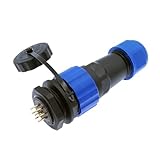 BSQGUEWD 5pcs SP20 Straight Waterproof Connector 2 pin 3/4/5/6/7/8/9/10/12/14Pin IP68 Industrial Cable Connector(7 pin)
