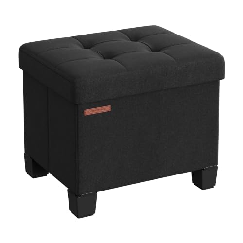 SONGMICS Storage Ottoman, Small Foot Rest, 15.7 x 12.6 x 13.2 Inches