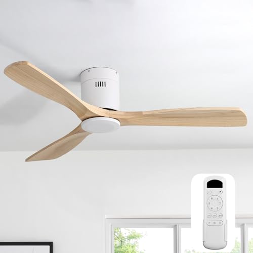 Sofucor 52 Inch Wood Ceiling Fan No Light