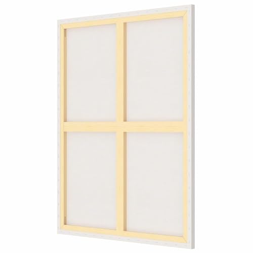 Image of Artist Standard Series 10 Oz (440 GSM) 100% Cotton Pre-Stretched Canvas with Wooden Frame 18x40 mm | Primed Canvas Stretched for Oil & Acrylic Painting 30 inch x 36 inch (75x90 cm), Pack of 4