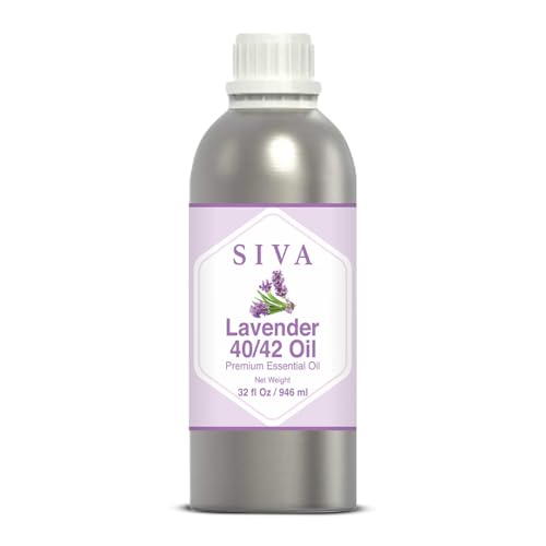 Siva Lavender Essential Oil 40/42 – 32 Fl Oz – 100% Natural Lavender Oil 40/42 - for Diffuser, Hair Care, Face, Skin Care, Aromatherapy, Scalp and Body Massage, Soap and Candle Making