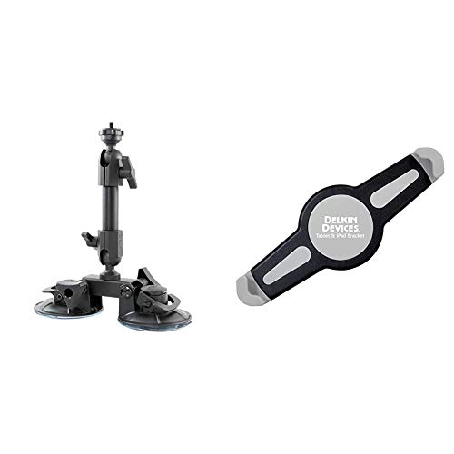 Delkin Devices Fat Gecko Dual Suction Camera Mount (DDMOUNT-Suction) & Fat Gecko Tablet and iPad Bracket (DDMNT-UTAB1)(Bracket only)