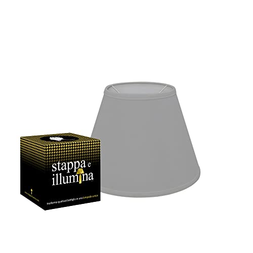 kit Paralume e Stappa e illumina per trasformare la tua lampada bottiglia con un paralume (Kit con paralume Grigio da 25cm)