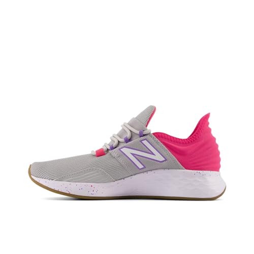 Image of New Balance Kid's Fresh Foam Roav V1 Lace-Up Running Shoe, Raincloud /Hi-Pink /Violet Crush, 6.5 M Big Kid
