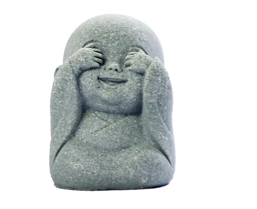 Estatuas de 4 monjes budistas auspiciosos de resina miniatura 4