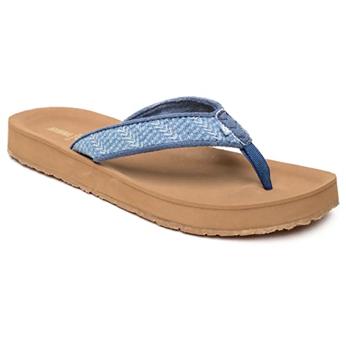 Tongs Minnetonka Hedy Frisco Stripe pour femme en toile rayée multicolore