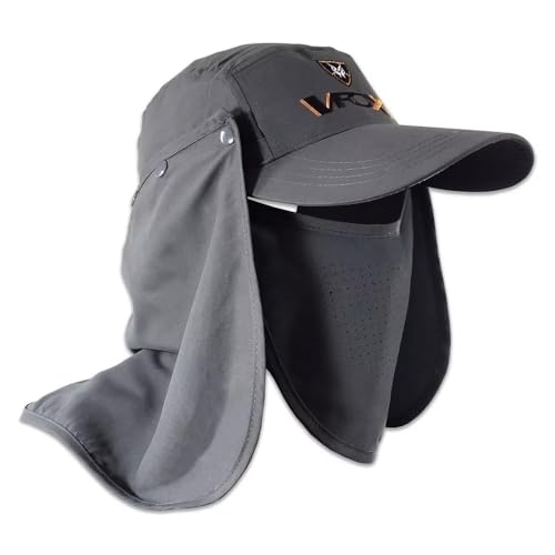 Boné Pesca Proteção Lateral E Frontal V-fox Cinza Chumbo