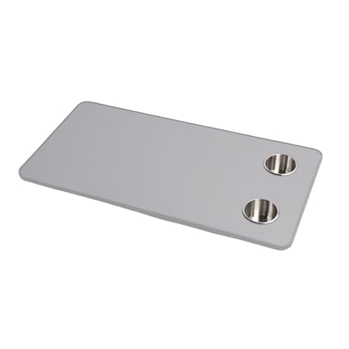 Mesa para RV EMUKOEP de madera gris con portavasos de 31x15 pulgadas 6