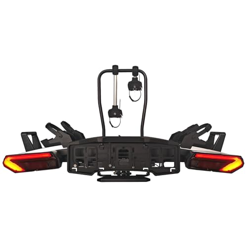 SwissOutdoor Fahrradträger E-Bike klappbar 2 Fahrräder 60kg für Anhängerkupplung | LED Rückleuchten | abschließbar | 13-poliger Stecker | faltbar | für SUV Kombi Van | Fatbike MTB Trekkingrad