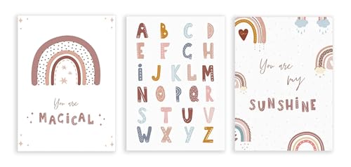 Peintures photos affiche alphabet arc-en-ciel non encadré pour enfant