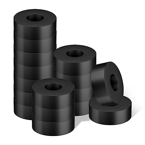 16pcs Rubber Isolation Pads, 1.5 inch OD 0.5 inch ID 0.4 inch Thick Mechanical Vibration Damping Pads Vibration Damping Pads Black Rubber Bushings Rubber Isolator Washers