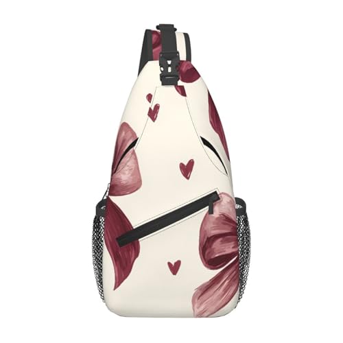 Crimson Bow Multi Functional Adjustable Single Shoulder Crossbody Bag,Casual Chest Bag, Suitable For Daily Travel,Unisex