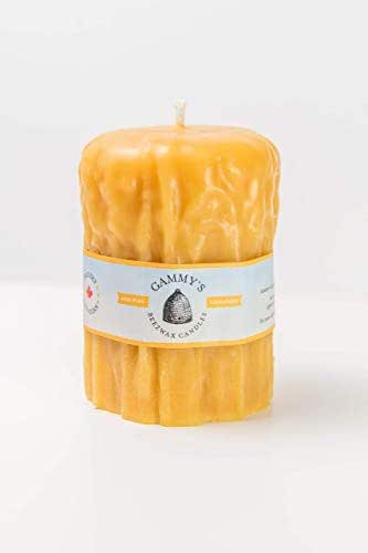 3.4&#34;x5&#34; Rustic Beeswax Pillar - 100% Pure Beeswax, hand-poured, family-run &amp; Made In Canada - by Gammy&#39;s Beezwax Candles