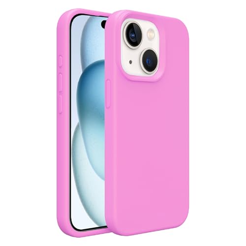 Image of iPhone 15 Case Silicone,Soft Microfiber Lining(Plum Pink)