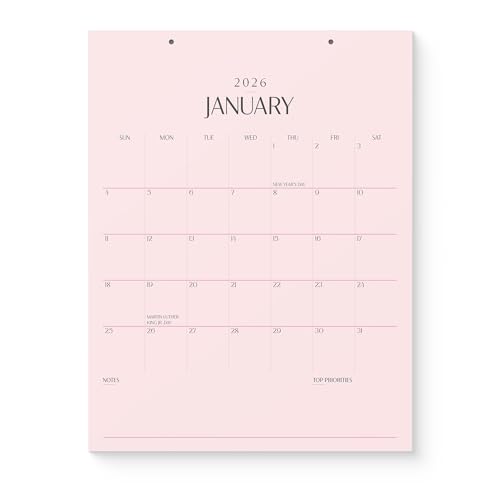 Karto Versatile Calendar 2026 - Vertical 8.5x11 inch From January 2026 to June 2027 - Easy Planning with the Aesthetic Monthly Calendar - All Pink