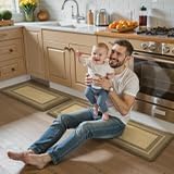KIMODE Anti Fatigue Kitchen Mats for Floor, Farmhouse Kitchen Rugs Sets of 2, Cushioned Kitchen Floor Mats, Comfort Standing Mat for Sink Laundry Office Desk Brown/Khaki 17"x47"+17"x29" - Image 9
