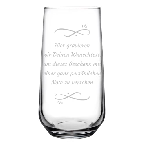 polar-effekt Longdrinkglas 470 ml mit personalisierter Gravur - Trinkglas für Longdrinks - Highball Glas für Drinks, Wasser und Saft - spülmaschinenfest und BPA-Frei
